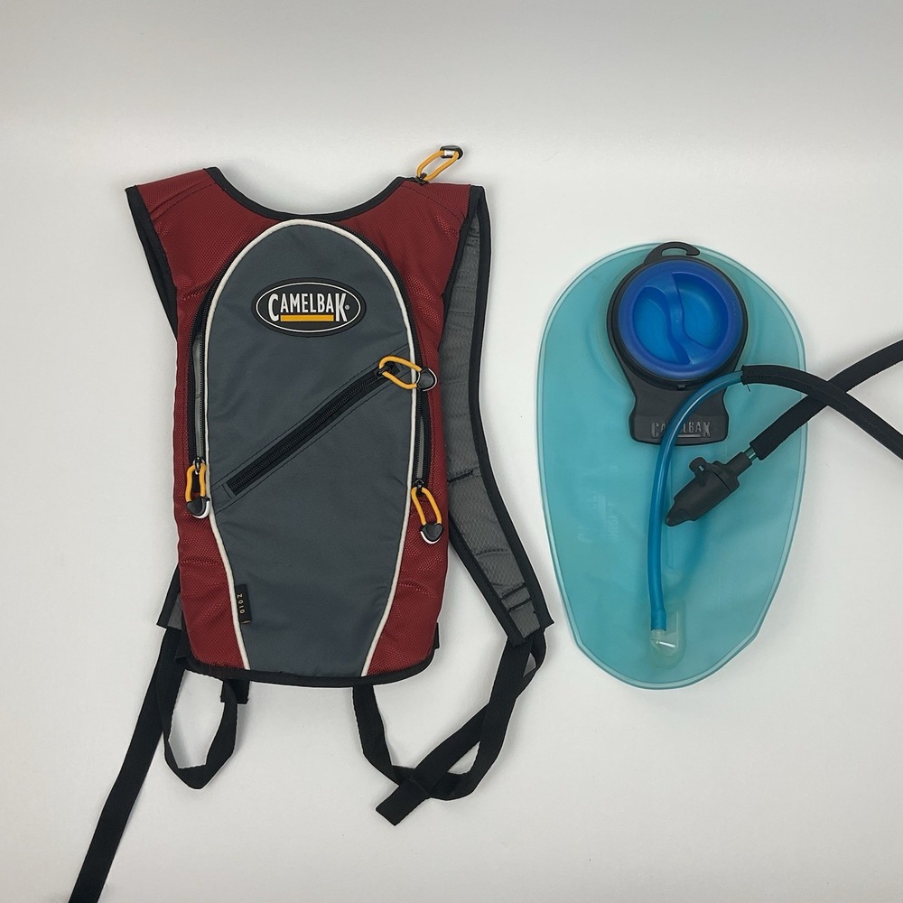 CamelBak‎ Hydration Pack With Reservoir Gray Red Backpack Outdoor Biking Hiking